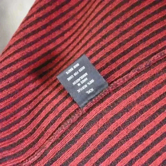 Chereskin Sweater, men's red/black stripe size XXL long sleeve sweater - Picture 8 of 9